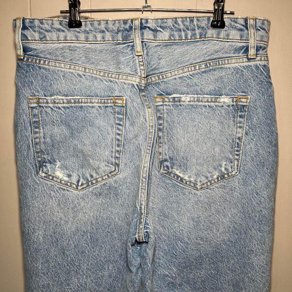 We The Free Baggy Wide Leg Size 30 Blue Jeans Distressed Waist 33” Urban Out - Picture 7 of 8
